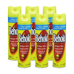 Behold Furniture Polish, Lemon, 12.5 oz Aerosol Spray, 6/Carton