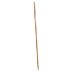 Metal Tip Threaded Hardwood Broom Handle, 1 1/8 dia x 60, Natural