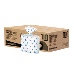 Hydrospun Wipers, 1-Ply, 12 x 13, White, 50/Bag, 18 Bags/Carton