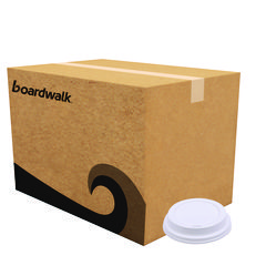 Deerfield Hot Cup Lids, Fits 10 oz to 20 oz Boardwalk Deerfield Hot Cups, Plastic, White, 50/Pack, 20 Packs/Carton