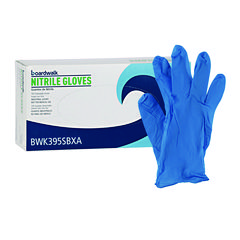 Disposable Powder-Free Nitrile Gloves, Small, Blue, 5 mil, 100/Box