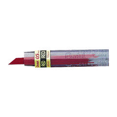 Colored Lead Refill, 0.5 mm, HB, Red, 12 Leads/Tube, 3 Tubes