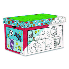 At Play Color in Toy Box, Sports Design, 1 Section, 39.27 gal, 5.25 cu ft, 28" x 18" x 18", White/Black
