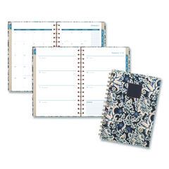 Elizabeth Weekly/Monthly Planner, 8.5 x 5.5, Floral Artwork, Blue Cover, 12-Month (Jan-Dec): 2026