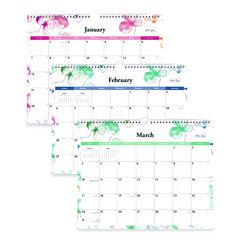 Lindley Monthly Wall Calendar, Floral Artwork, 15 x 12, White/Pink/Red Sheets, 12-Month (Jan to Dec): 2026