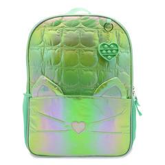 Iridescent Cat Backpack, 12" x 5" x 16", Iridescent Aqua