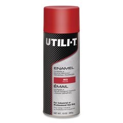 UTILI-T Spray Paint, Red, 10 oz Aerosol Can, 6/Carton