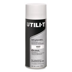 UTILI-T Spray Paint, White, 10 oz Aerosol Can, 6/Carton