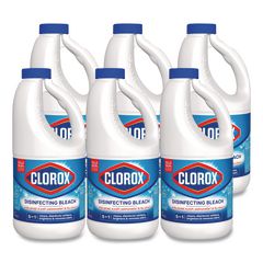 Concentrated Regular Disinfecting Bleach, 43 oz Bottle, 6/Carton