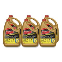 Pro-Strength Full Clog Destroyer Plus PipeGuard, Gel, 80 oz, 6/Carton