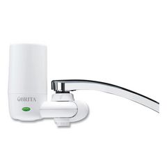Water Faucet Mount Filtration System with 1 Elite Advanced Replacement Filter, White, 4/Carton