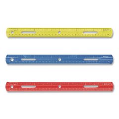 Plastic Ruler, Standard/Metric, 12" Long, Randomly Assorted Colors