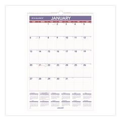 Erasable Wall Calendar, 15.5 x 22.75, White Sheets, 12-Month (Jan to Dec): 2026