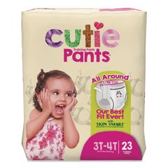 CutiePants Refastenable Training Pants for Girls, Size 3T-4T, 32 lbs to 40 lbs, 92/Carton
