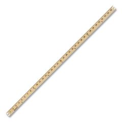 Wood Yardstick with Metal Ends, 36" Long. Clear Lacquer Finish