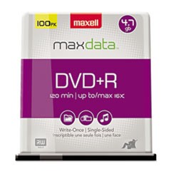 DVD+R High-Speed Recordable Disc, 4.7 GB, 16x, Spindle, Silver, 100/Pack