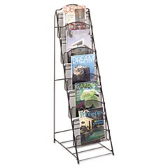 Onyx Magazine Floor Rack, 12-1/2w x 18-1/2d x 46h, Black