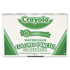 Watercolor Pencil Classpack Set, 3.3 mm, 2B, Assorted Lead and Barrel Colors, 240/Pack