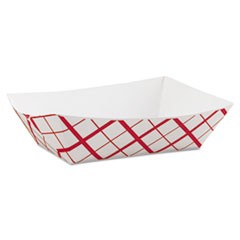 Paper Food Baskets, 3 lb Capacity, 7.2 x 4.95 x 1.94, Red/White, Paper, 500/Carton