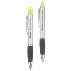 7520016205405, SKILCRAFT Rite-N-Lite Deluxe, Fluorescent Yellow/Black Ink, Chisel/Conical Tips, Silver/Black Barrel, 2/Pack