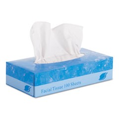 Facial Tissue,  2-Ply, White, Flat Box, 100 Sheets/Box, 30 Boxes/Carton