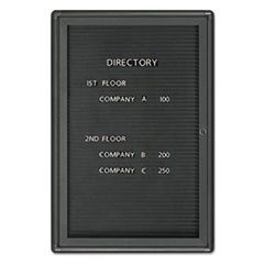 Enclosed Magnetic Directory, 24 x 36, Black Surface, Graphite Aluminum Frame