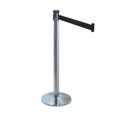 Adjusta-Tape Crowd Control Stanchion Posts Only, Polished Aluminum, 40" High, Silver, 2/Box