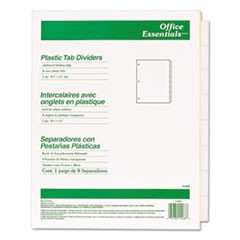 Plastic Insertable Dividers, 8-Tab, Letter