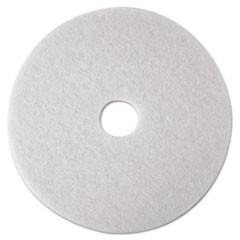 Low-Speed Super Polishing Floor Pads 4100, 27" Diameter, White, 5/Carton