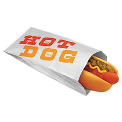 Foil/Paper Bag "King Hot Dog", 12" x 3 1/2", Orange, Red, Silver, 1000/Carton