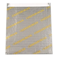 Foil/Paper/Honeycomb Insulated Bag "Cheeseburger", 6x6 1/2, Gray/Yellow, 1000/CT