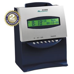 ES1000 Totalizing Digital Automatic Payroll Recorder/Time Clock, Blue and Silver