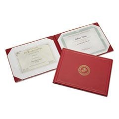 7510010561927, SKILCRAFT Award Certificate Binder, 8.5 x 11, Marine Corps Seal, Red/Gold