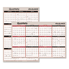 Vertical/Horizontal Erasable Quarterly Wall Planner, 24 x 36, 2017