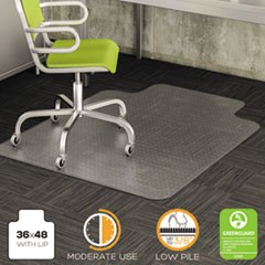 DuraMat Moderate Use Chair Mat for Low Pile Carpet, 36 x 48 w/Lip, Clear