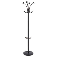 Viena Coat Stand, Eight Knobs, Steel, 16w x 16d x 70.5h, Black