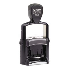 Trodat Professional Stamp, Dater, Self-Inking, 1 5/8 x 3/8, Black