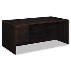 10500 Series "L" Workstation Single Pedestal Desk with 3/4 Height Pedestal, 72" x 36" x 29.5", Mahogany