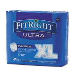 FitRight Ultra Protective Underwear, X-Large, 56" to 68" Waist, 20/Pack