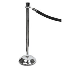 Crowd Control Posts, Chrome, 41" High, Silver, 2/Box