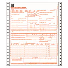 CMS Health Insurance Claim Form, Three-Part Carbonless, 9.5 x 11, 1/Page, Continuous, 100  Forms