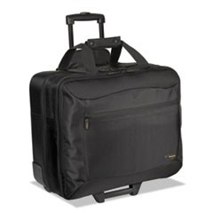 CityGear Rolling Travel Laptop Case, Nylon, 18 x 10 x 15, Black/Silver