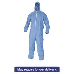 A60 Elastic-Cuff & Back Hooded Coveralls, Blue, X-Large, 24/Case