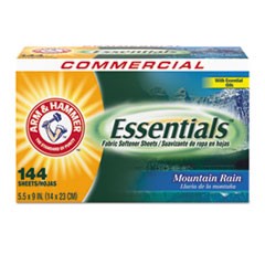 Essentials Dryer Sheets, Mountain Rain, 144 Sheets/Box