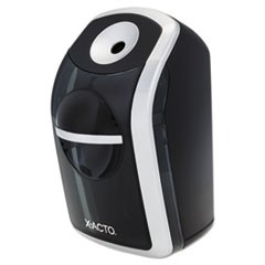 SharpX Portable Pencil Sharpener, Battery Operated, Black/Silver