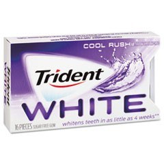 White Sugarless Gum, Cool Rush Flavor, 16-Pieces/Pack, 9 Packs/Box