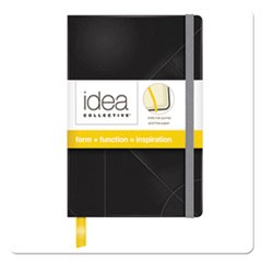 Idea Collective Journal, Hardcover with Elastic Closure, 1-Subject, Wide/Legal Rule, Black Cover, (96) 5.5 x 3.5 Sheets