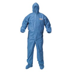 A60 Blood and Chemical Splash Protection Coveralls, Large, Blue, 24/Carton