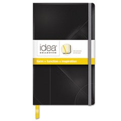 Idea Collective Journal, Hardcover with Elastic Closure, 1-Subject, Wide/Legal Rule, Black Cover, (120) 8.25 x 5 Sheets