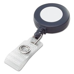 Badgemates Plastic Retractable Name Badge Reel, 3 ft Extension, Gray, 25/Box